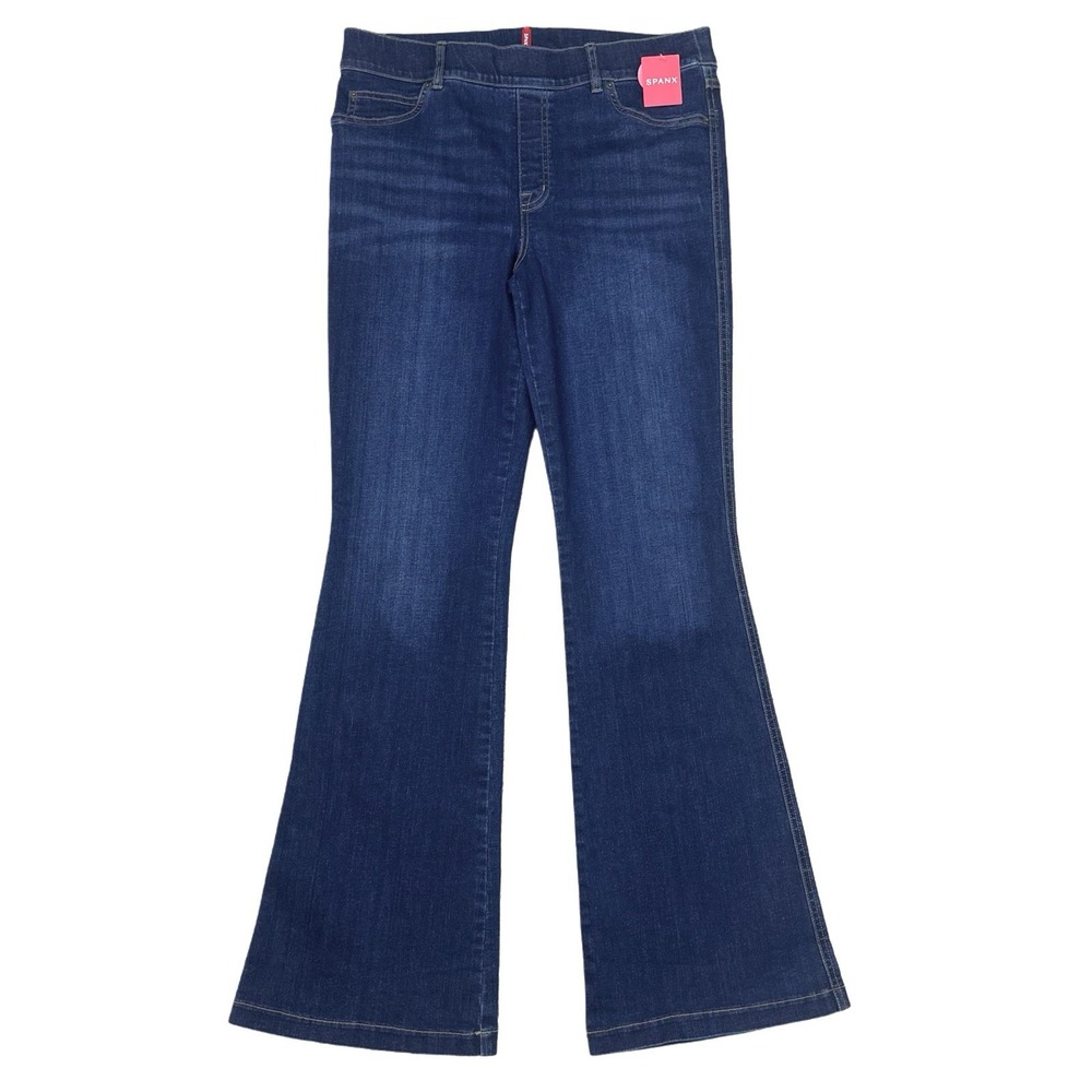 Spanx Women's Flare Dark‎ Blue Midnight Shade Pull-on 70's Style Jeans Sz XL NWT